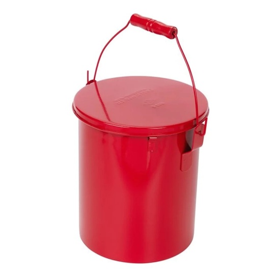 Eagle Manufacturing 6 Quart Steel Bench Can Dasher Screen with Lid Red - Image 5