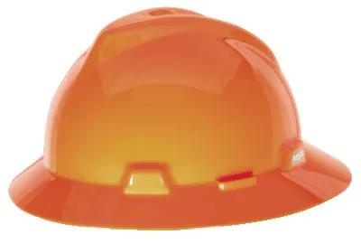 MSA V-Gard Slotted Full-Brim Hat, Hi-Viz Orange, w/Fas-Trac III Suspension - Image 2