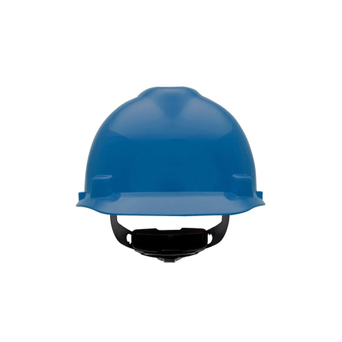 MSA V-Gard Slotted Cap, Blue, w/Fas-Trac III Suspension