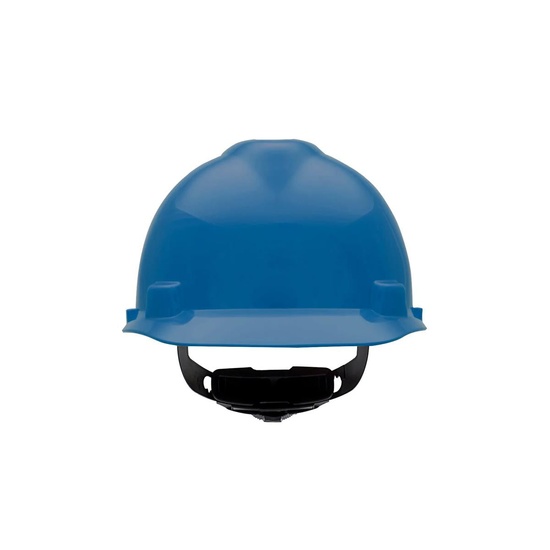 MSA V-Gard Slotted Cap, Blue, w/Fas-Trac III Suspension - Image 1