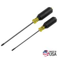 Klein Tools Screwdriver Set 3/16 Cabinet and #2 Phillips Cushion-Grip 2-Piece