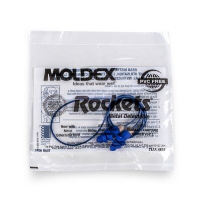 Moldex Rockets® Metal Detectable Corded Reusable Earplug 6415, NRR 27dB - Image 1