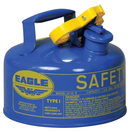 Eagle Manufacturing 1 Gallon Steel Safety Can for Kerosene Type I Flame Arrester Blue - Image 1