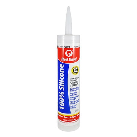 Red Devil 100% Silicone Sealant – 10.1 oz. Clear (12/case) - Image 1