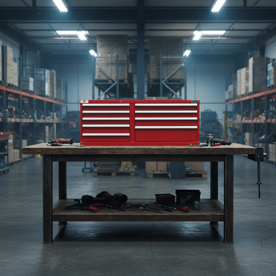 Wright Tool 52" 9 Drawer Heavy Duty Top Chest 52-1/2"Wide x 20-3/4"High x 21-1/2"Deep with Security Lock and 2 Keys - Image 2