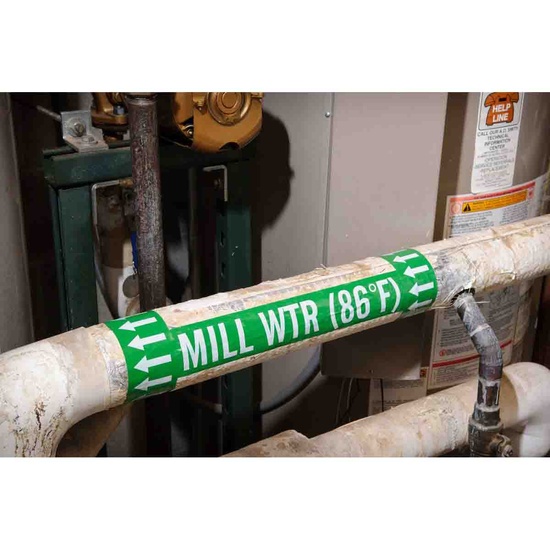 Brady Pipe Marker Tape with Arrows - 2" White on Green - Image 2