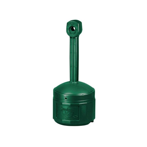 Justrite Original Outdoor Ashtray Cigarette Butt Receptacle 4 Gallon Poly Forest Green - 26800G
