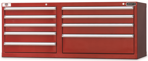 Wright Tool 52" 9 Drawer Heavy Duty Top Chest 52-1/2"Wide x 20-3/4"High x 21-1/2"Deep with Security Lock and 2 Keys