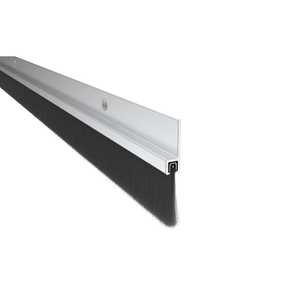 Pemko 18100CNB36 36" 3' 180 Degree Aluminum Retainer Weatherstrip with 1" Nylon Brush Clear Aluminum Finish