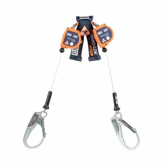3M DBI-SALA Nano-Lok Edge Self-Retracting Lifeline 8 ft Rebar Snap Hook 420 lb 2 Legs Galvanized Cable - Image 1