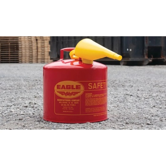 Eagle Manufacturing 5 Gallon Steel Safety Can for Flammables Type I Flame Arrester Funnel Red - Image 4
