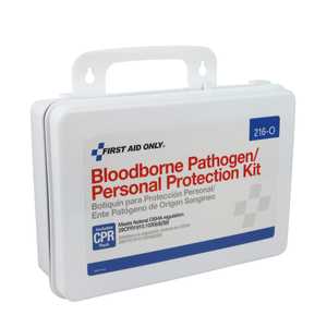 First Aid Only Bloodborne Pathogen (BBP) Spill Clean Up Kit & Personal Protection with CPR Pack, Plastic Case