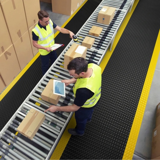 NoTrax Anti-Fatigue Workstation Mat Cushion Trax 479 Black-Yellow - Image 2