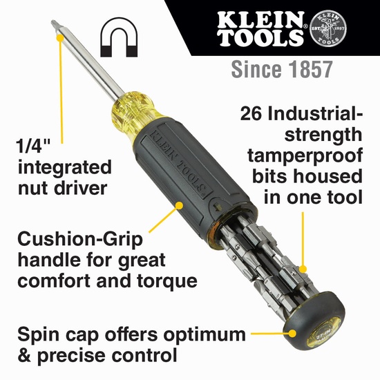 Klein Tools 27-in-1 Multi-Bit Tamperproof Screwdriver - Image 7