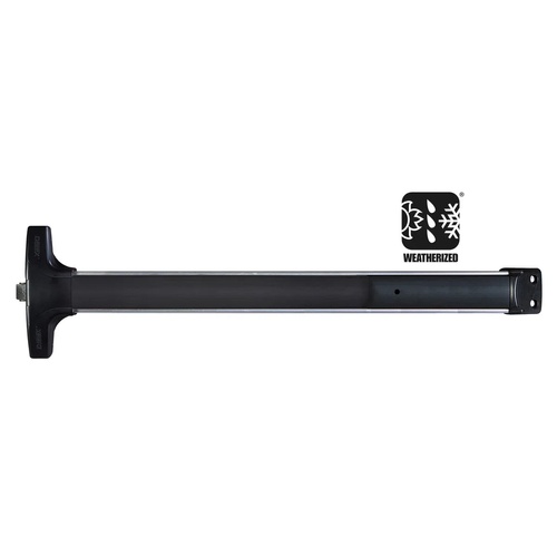 Detex V40W71136 36" Weatherized Rim Exit Only Exit Device Black Finish