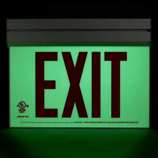 Photoluminescent Exit Sign with Acrylic Frame 50FT - Image 2