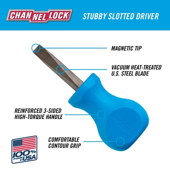 Channellock 1/4×1.5″ Slotted Screwdriver - Image 3