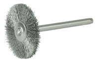 Weiler 1" Miniature Wire Wheel, .003" Stainless Steel Fill, 1/8" Stem