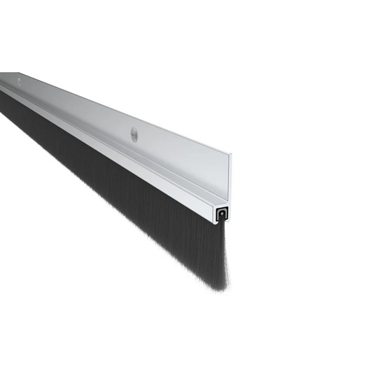 Pemko 18100DNB36 36" 3' 180 Degree Aluminum Retainer Weatherstrip with 1" Nylon Brush Dark Bronze Finish - Image 1