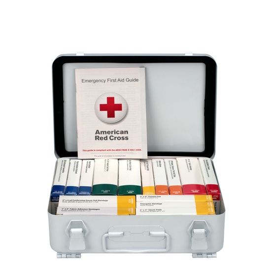 First Aid Only 25 Person 16 Unit ANSI A First Aid Kit, Steel, Weatherproof, ANSI 2015 Compliant - Image 1