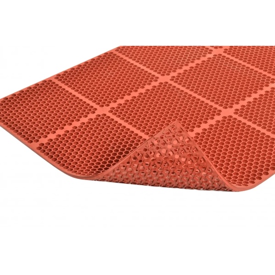 NoTrax Drainage Anti-Fatigue Mat Optimat T15 Red - Image 3