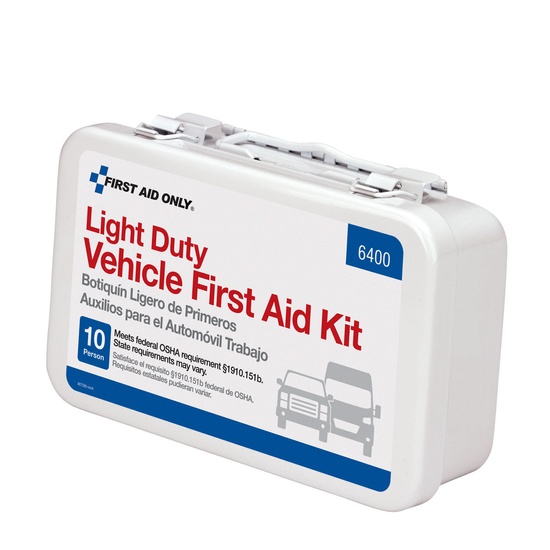 First Aid Only 10 Person Vehicle First Aid Kit, Weatherproof Steel Case - Image 1