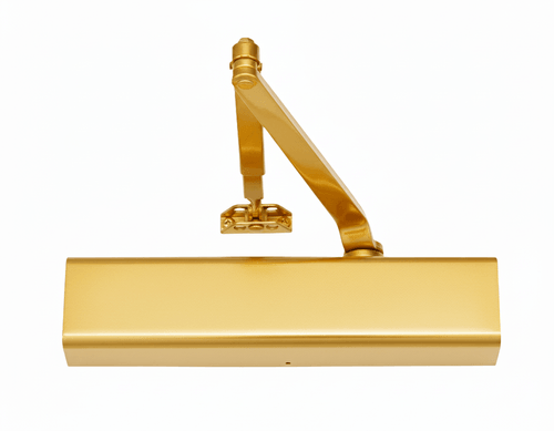 Norton 8501696 Adjustable Surface Mount Door Closer with Full Cover and Sex Nuts Gold Finish