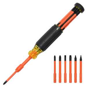 Klein Tools Insulated Screwdriver, 3/32-Inch Cabinet, 3-Inch Round Shank