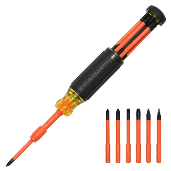 Klein Tools Insulated Screwdriver, 3/32-Inch Cabinet, 3-Inch Round Shank - Image 1