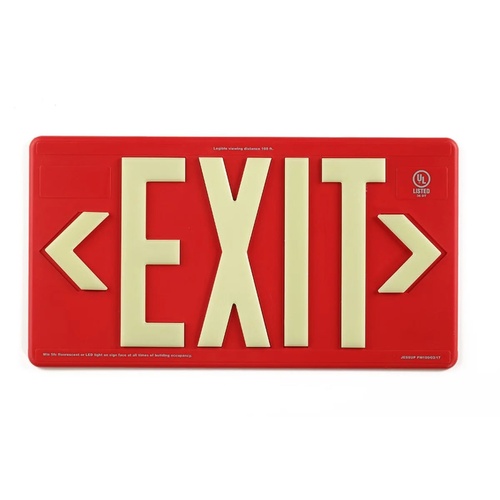 Photoluminescent Exit Sign for Outdoor and Wet Locations 100FT
