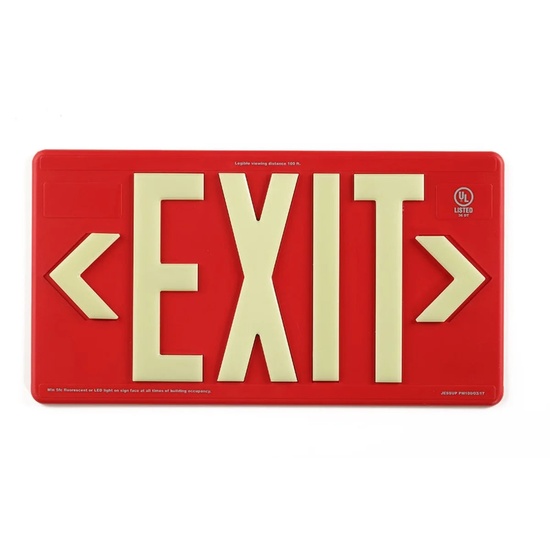 Photoluminescent Exit Sign for Outdoor and Wet Locations 100FT - Image 1