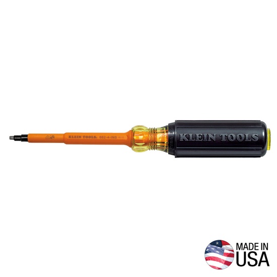 Klein Tools Insulated Screwdriver, 1/4-Inch Cabinet, 4-Inch Round Shank - Image 6