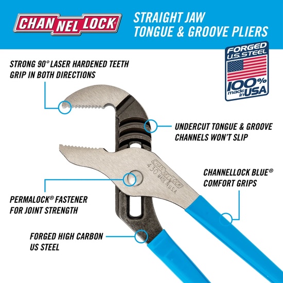 Channellock 10″ Tongue & Groove Pliers - Image 2
