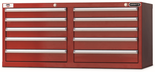 Wright Tool 46" 10 Drawer Heavy Duty Top Chest 46-1/2"Wide x 20-3/4"High x 21-1/2"Deep with Security Lock and 2 Keys
