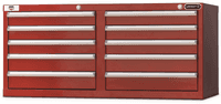 Wright Tool 46" 10 Drawer Heavy Duty Top Chest 46-1/2"Wide x 20-3/4"High x 21-1/2"Deep with Security Lock and 2 Keys