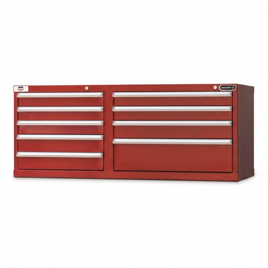 Wright Tool 52" 9 Drawer Heavy Duty Top Chest 52-1/2"Wide x 20-3/4"High x 21-1/2"Deep with Security Lock and 2 Keys - Image 1