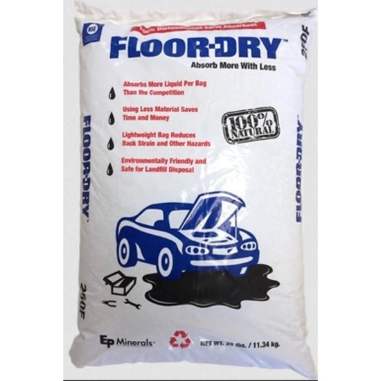 Floor-Dry 25 lbs Bag 100% Granular Diatomite Absorbent - Image 1
