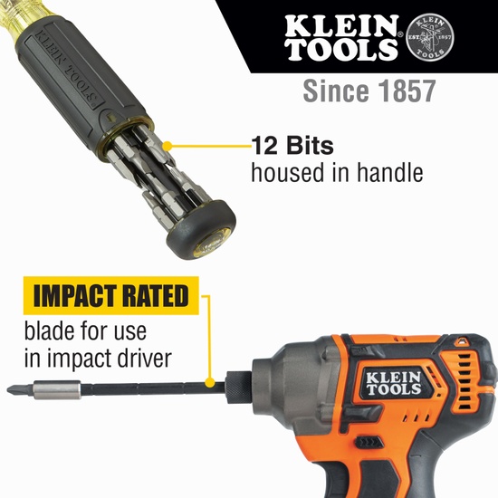 Klein Tools 14-in-1 Multi-Bit Adjustable Length Screwdriver - Image 3