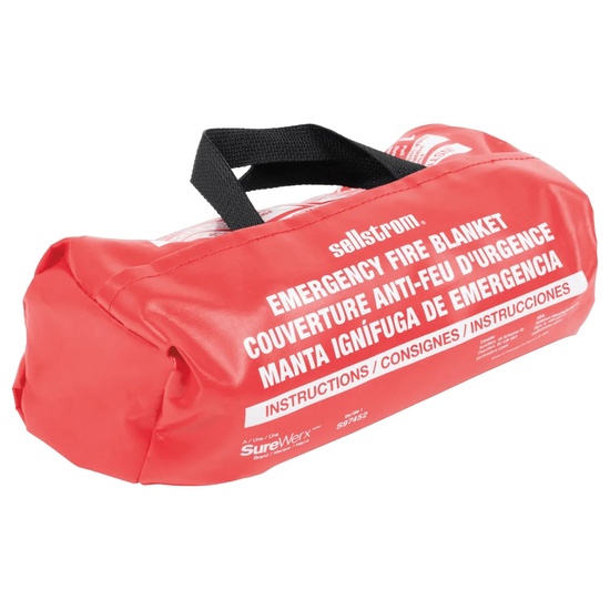 Sellstrom Emergency Fire Blanket 5 ft x 6 ft Uncoated Fiberglass with Vinyl Duffel Bag - Image 3
