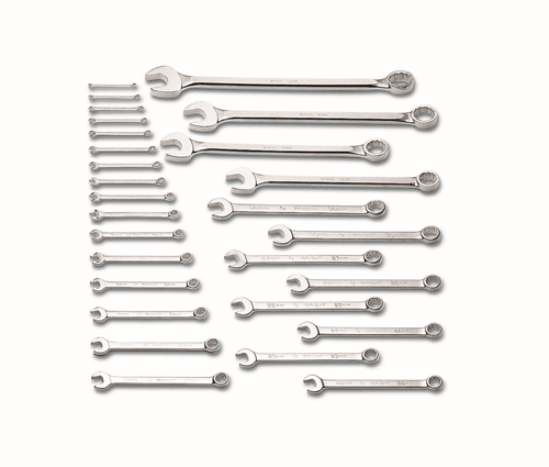 Wright Tool Combination Wrench WRIGHTGRIP® 20 28 Piece Set - 12 Point Metric Satin 6mm - 50mm