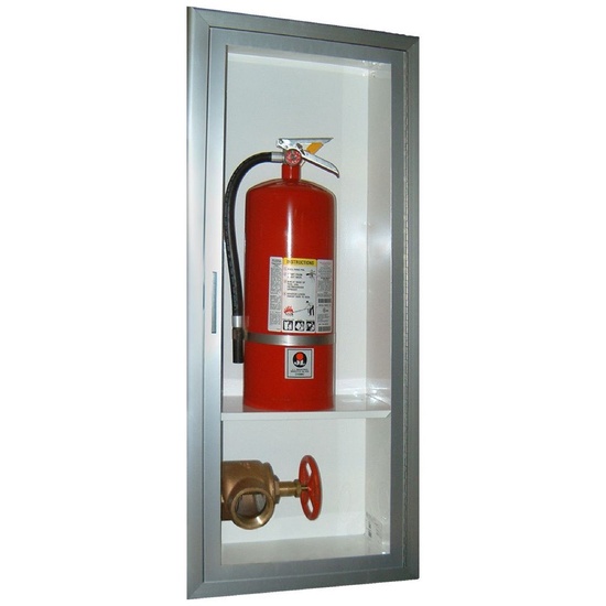 JL Industries Crownline Aluminum Fire Department Valve and Extinguisher Cabinet 8027F10 - Image 1