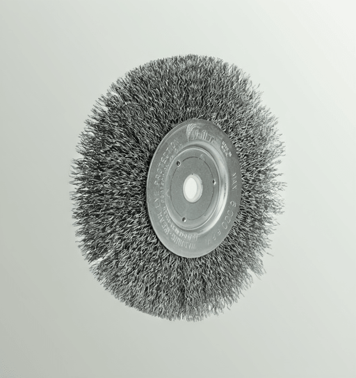 Weiler 6" Narrow Face Crimped Wire Wheel, .014" Steel Fill, 5/8"-1/2" Arbor Hole - Image 3