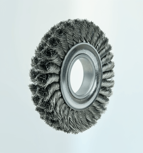 Weiler 6" Standard Twist Knot Wire Wheel, .016" Steel Fill, 2" Arbor Hole