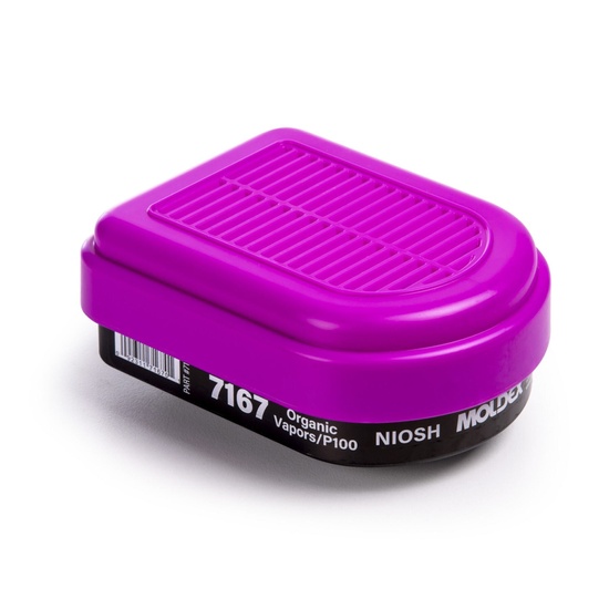 Moldex 7167 Semi-Rectangular Combo Organic Vapor Cartridge P100 Filter - Image 2