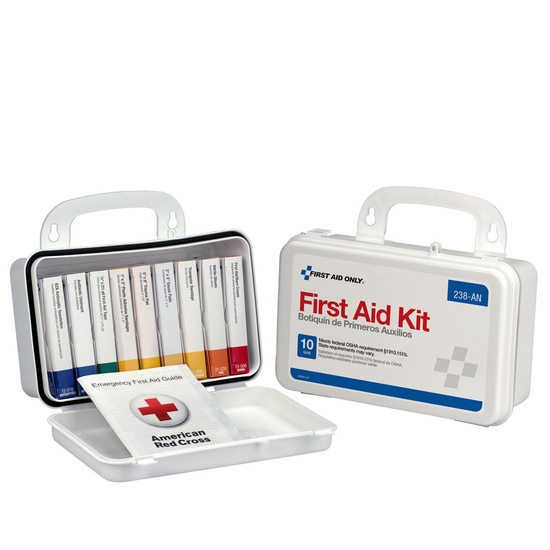 First Aid Only 10 Unit First Aid Kit Plastic Case - Image 1