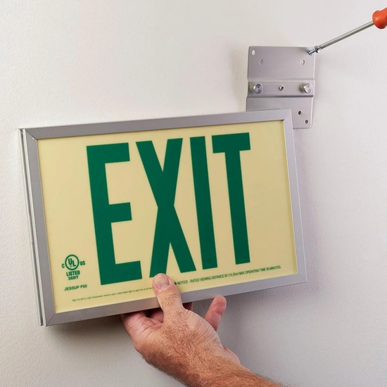 Photoluminescent Exit Sign with Aluminum Frame 50FT - Image 19