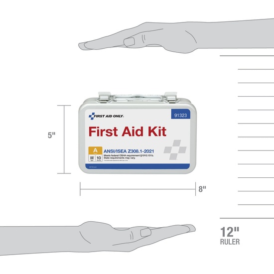 First Aid Only 10 Person ANSI A Metal First Aid Kit, ANSI 2021 Compliant - Image 4