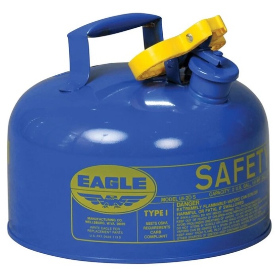 Eagle Manufacturing 2 Gallon Steel Safety Can for Kerosene Type I Flame Arrester Blue - Image 1