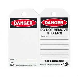 ZING Eco Safety Tag Danger 10 Pack