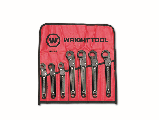 Wright Tool Ratcheting Flare Nut Wrench 7 Piece Set - 3/8" thru 3/4" - Image 1